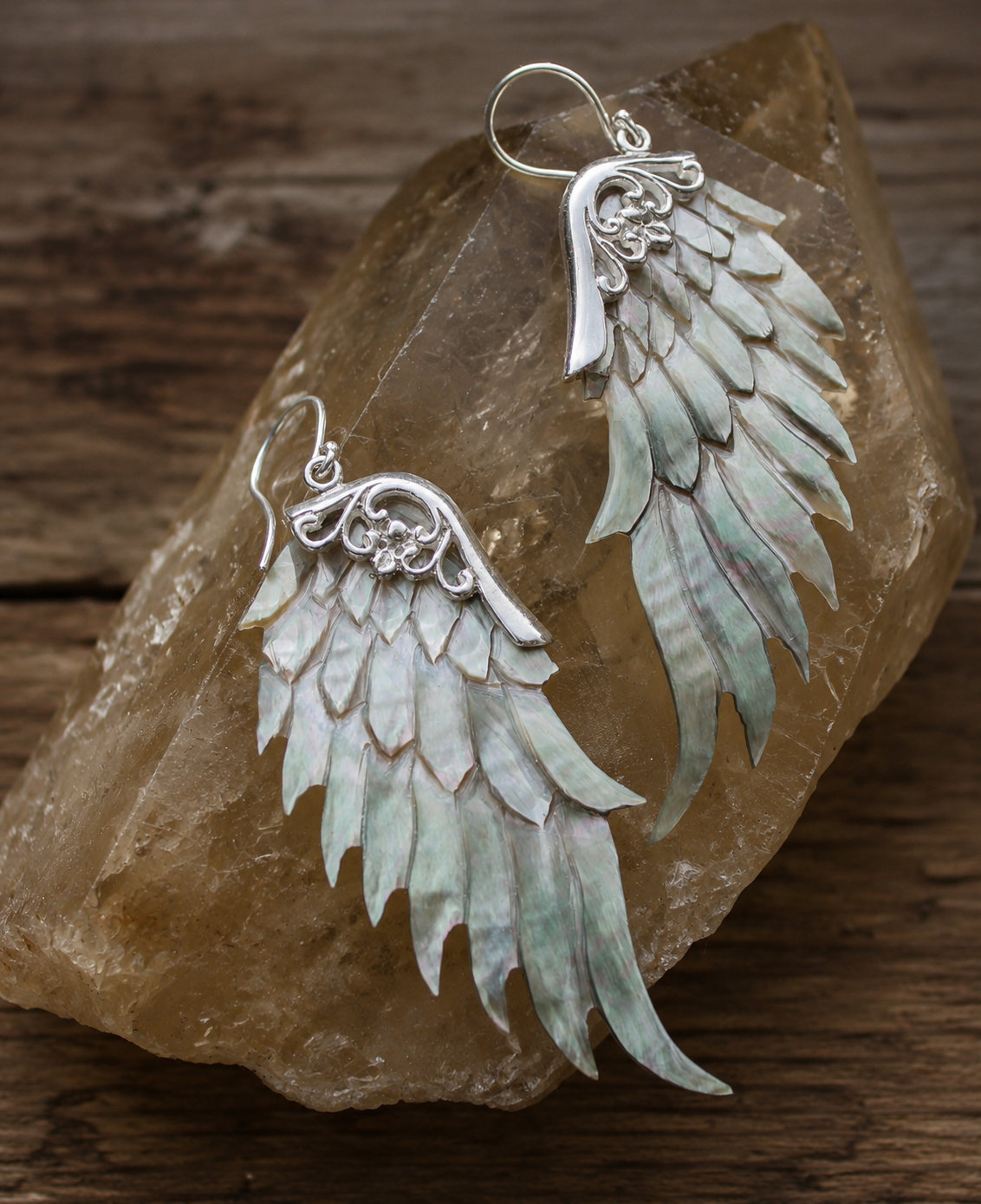 Seashell Gray Angel Wings