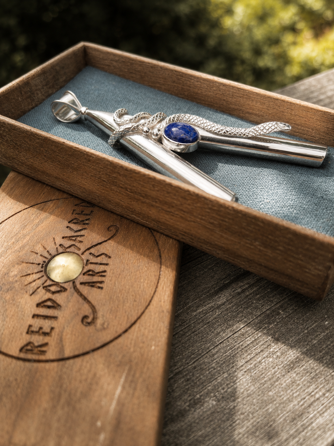 Lapis Lazuli Serpent w/ wooden box