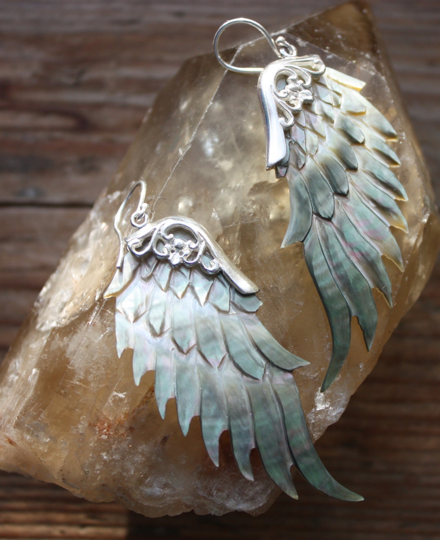 Seashell Gray Angel Wings