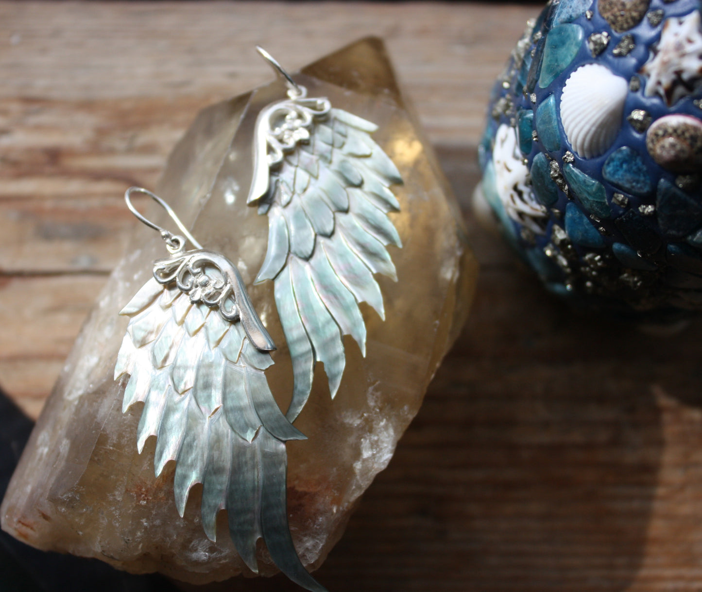 Seashell Gray Angel Wings