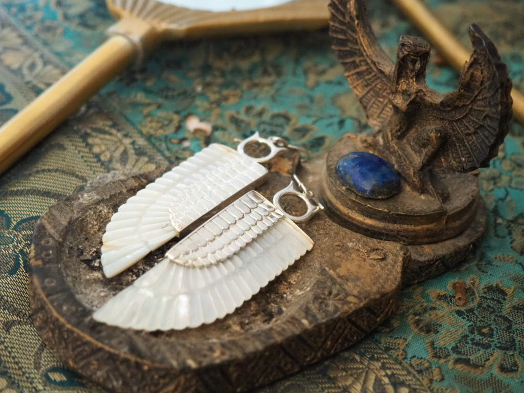 Isis moonshine wing earrings