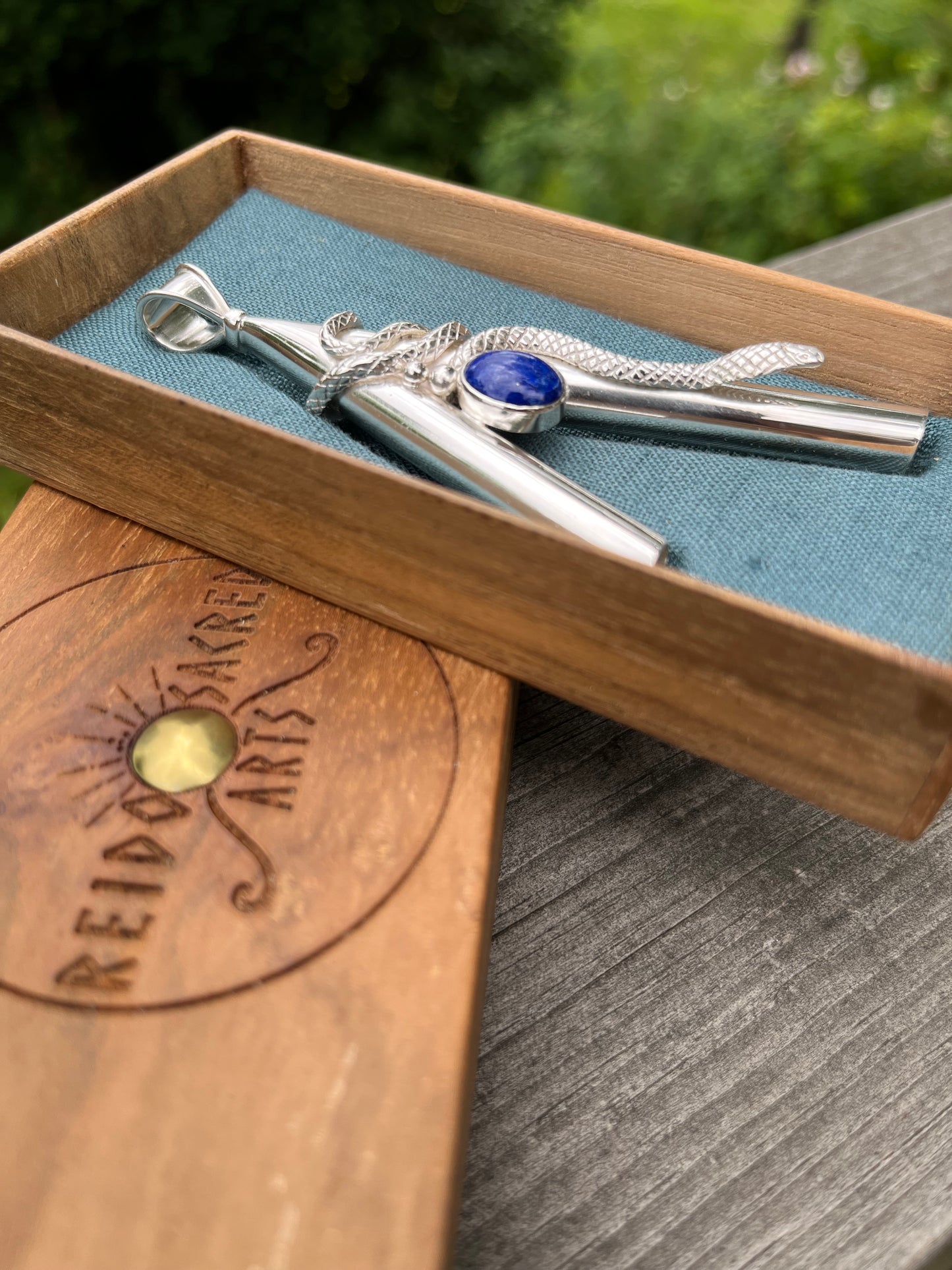 Lapis Lazuli Serpent w/ wooden box